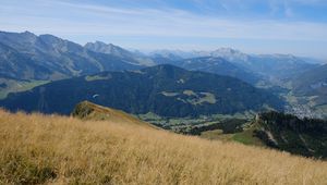 Preview wallpaper mountains, landscape, grass, relief