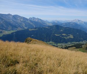 Preview wallpaper mountains, landscape, grass, relief