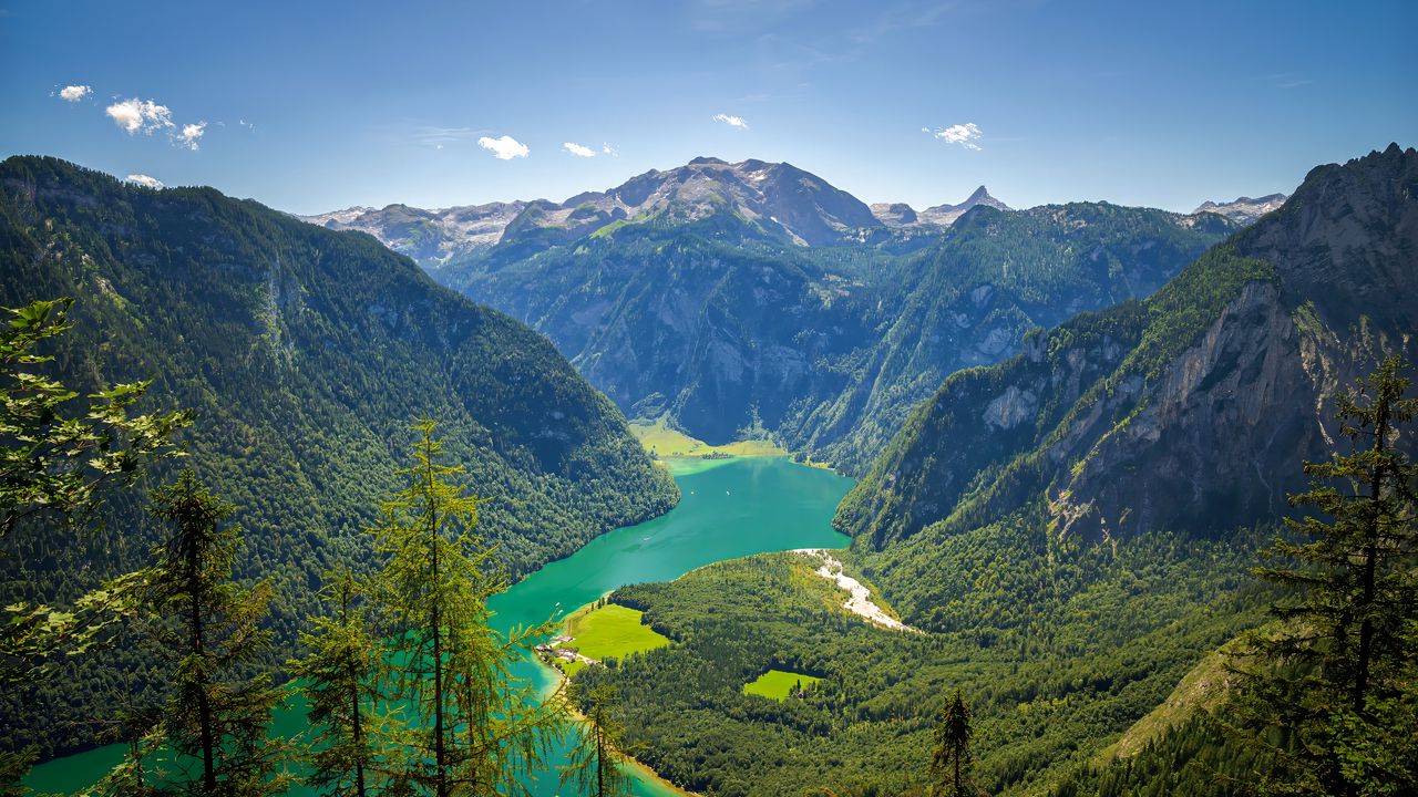 Wallpaper mountains, landscape, lake, nature, valley