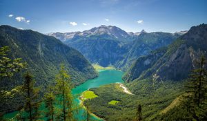 Preview wallpaper mountains, landscape, lake, nature, valley