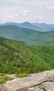 Preview wallpaper mountains, landscape, nature, forest, trees, view