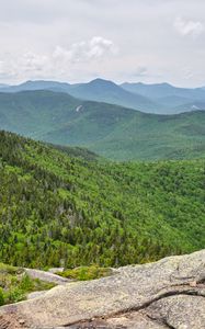 Preview wallpaper mountains, landscape, nature, forest, trees, view