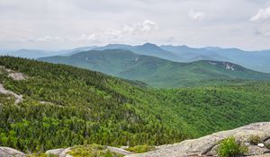 Preview wallpaper mountains, landscape, nature, forest, trees, view