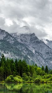 Preview wallpaper mountains, landscape, nature, clouds, trees