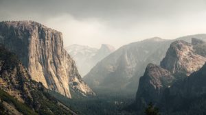 Preview wallpaper mountains, landscape, nature, fog, relief