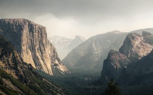 Preview wallpaper mountains, landscape, nature, fog, relief