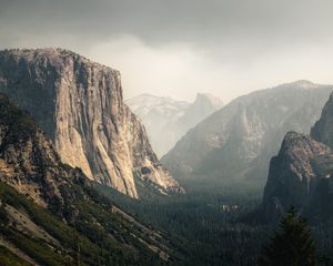 Preview wallpaper mountains, landscape, nature, fog, relief