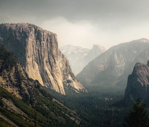 Preview wallpaper mountains, landscape, nature, fog, relief