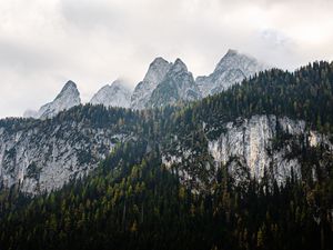 Preview wallpaper mountains, landscape, nature, trees, forest