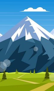 Preview wallpaper mountains, landscape, nature, art, vector