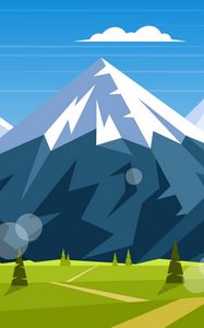 Preview wallpaper mountains, landscape, nature, art, vector