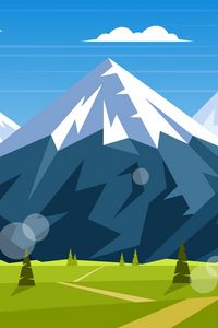 Preview wallpaper mountains, landscape, nature, art, vector