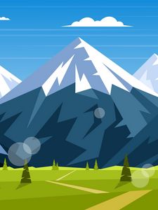 Preview wallpaper mountains, landscape, nature, art, vector