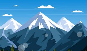 Preview wallpaper mountains, landscape, nature, art, vector