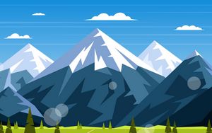 Preview wallpaper mountains, landscape, nature, art, vector