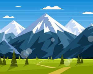 Preview wallpaper mountains, landscape, nature, art, vector