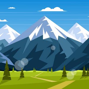 Preview wallpaper mountains, landscape, nature, art, vector