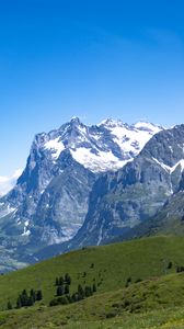 Preview wallpaper mountains, landscape, nature, valley, grass