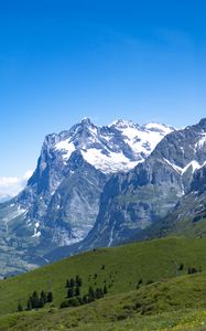 Preview wallpaper mountains, landscape, nature, valley, grass