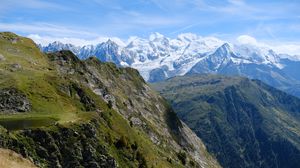 Preview wallpaper mountains, landscape, peaks, snow, nature