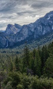 Preview wallpaper mountains, landscape, rocks, valley, forest