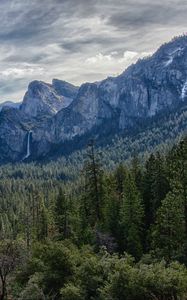 Preview wallpaper mountains, landscape, rocks, valley, forest