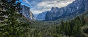 Preview wallpaper mountains, landscape, rocks, valley, forest