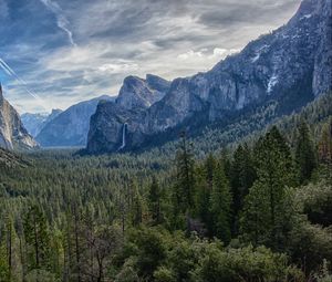 Preview wallpaper mountains, landscape, rocks, valley, forest