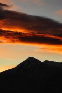 Preview wallpaper mountains, landscape, sky, evening, dark