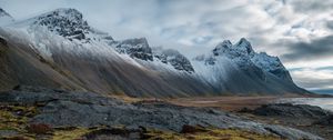 Preview wallpaper mountains, landscape, slopes, peaks, snowy