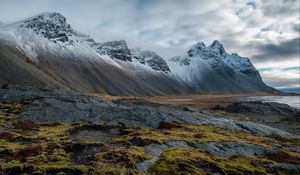 Preview wallpaper mountains, landscape, slopes, peaks, snowy