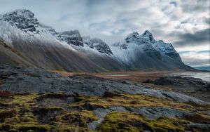 Preview wallpaper mountains, landscape, slopes, peaks, snowy