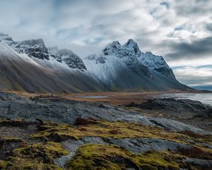 Preview wallpaper mountains, landscape, slopes, peaks, snowy