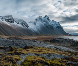 Preview wallpaper mountains, landscape, slopes, peaks, snowy