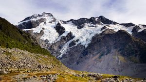 Preview wallpaper mountains, landscape, snow, slope, relief