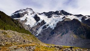 Preview wallpaper mountains, landscape, snow, slope, relief