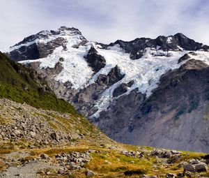 Preview wallpaper mountains, landscape, snow, slope, relief