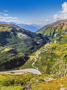 Preview wallpaper mountains, landscape, trails, relief, nature