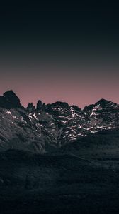 Preview wallpaper mountains, landscape, twilight, evening, sky, purple