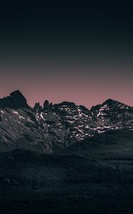 Preview wallpaper mountains, landscape, twilight, evening, sky, purple