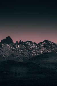 Preview wallpaper mountains, landscape, twilight, evening, sky, purple