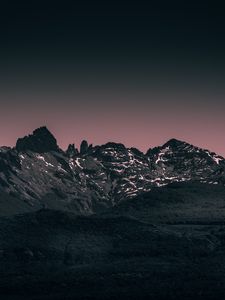 Preview wallpaper mountains, landscape, twilight, evening, sky, purple