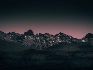 Preview wallpaper mountains, landscape, twilight, evening, sky, purple