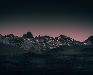 Preview wallpaper mountains, landscape, twilight, evening, sky, purple