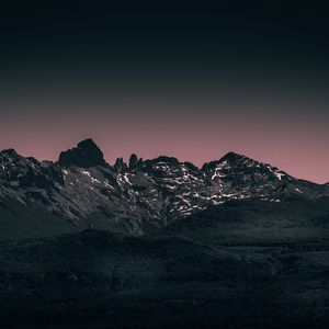 Preview wallpaper mountains, landscape, twilight, evening, sky, purple