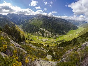 Preview wallpaper mountains, landscape, valley, nature, sky