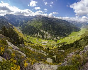 Preview wallpaper mountains, landscape, valley, nature, sky