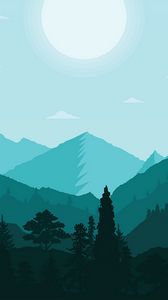 Preview wallpaper mountains, landscape, wildlife, art, vector