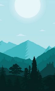 Preview wallpaper mountains, landscape, wildlife, art, vector