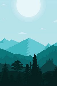 Preview wallpaper mountains, landscape, wildlife, art, vector